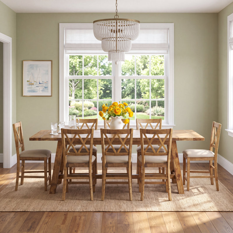 Birch Lane™ Maxine 10-Person Extendable Solid Wood Dining Set